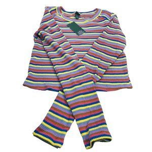 Wild Fable Women's Size Medium Long Sleeve Striped Slim Fit Tee Shirt New